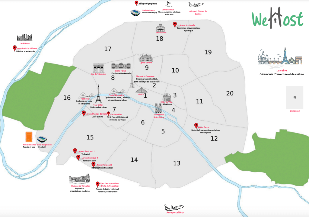 Carte compétition été paris 2024